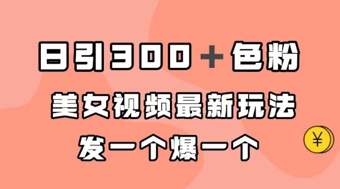 日引300+色粉,美女视频最新玩法,发一个爆一个-大牛创业笔记
