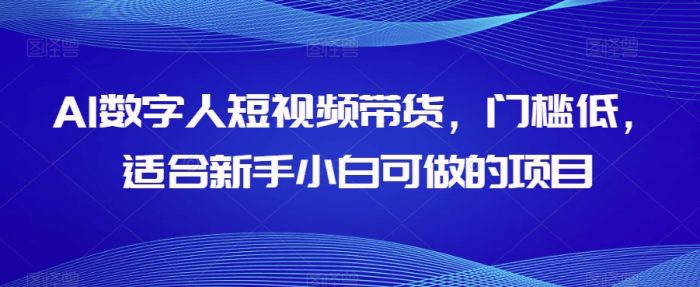 AI数字人短视频带货,门槛低,适合新手小白可做的项目-大牛创业笔记