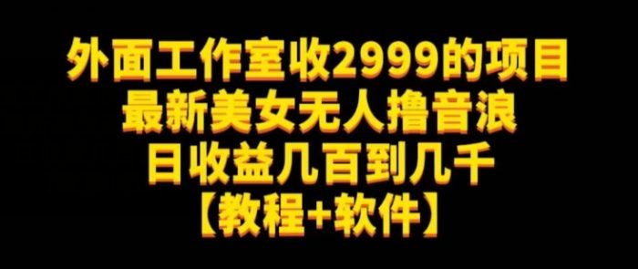 外面工作室收2999的项目最新美女无人撸音浪日收益几百到几千【教程+软件】（仅揭秘）-大牛创业笔记