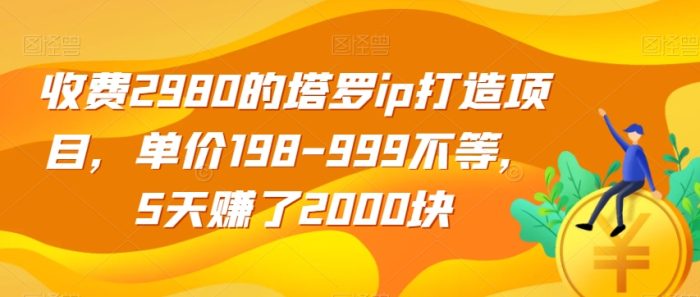 收费2980的塔罗IP打造项目，单价198-999不等，5天赚了2000块【揭秘】-大牛创业笔记