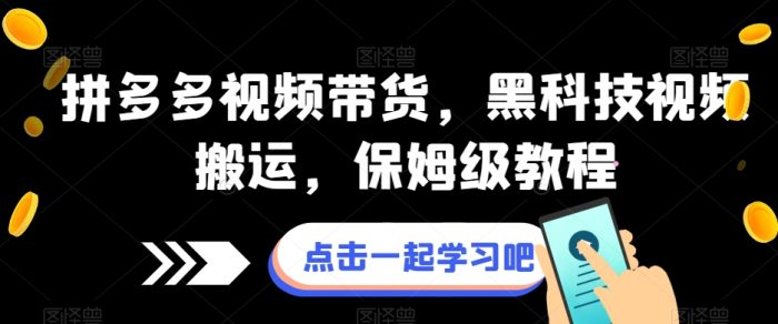 拼多多视频带货,黑科技无障碍指南,保姆级课程-大牛创业笔记