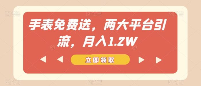 手表免费送，两大平台引流，月入1.2W【揭秘】-大牛创业笔记