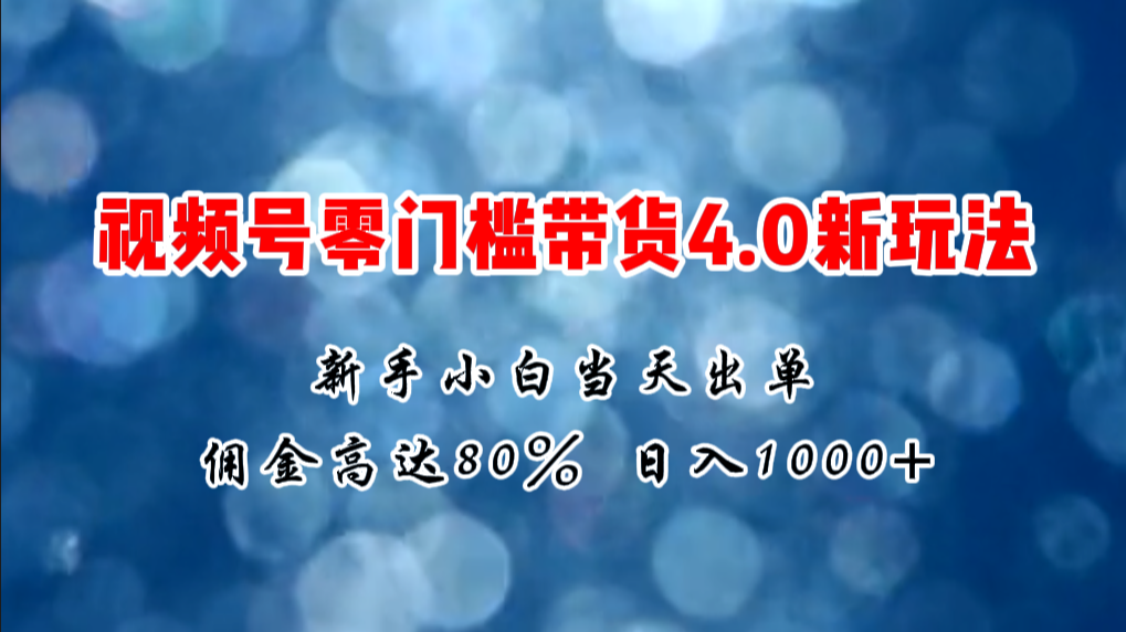 图片[1]-2024微信视频号无门槛带货4.0新玩法，新手小白当天见收益，日入1000+-阿灿说钱