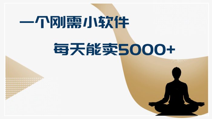 十万个富翁修炼宝典一个刚需小软件，每天能卖几千-大牛创业笔记