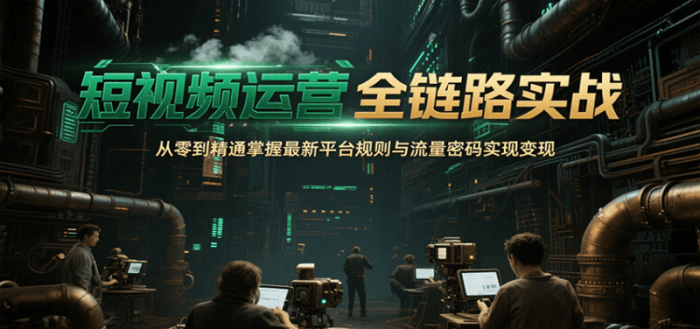 短视频运营全链路实战,从零到精通掌握最新平台规则与流量密码实现变现-大牛创业笔记