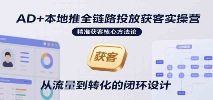 AD+本地推全链路投放获客实操营,快速掌握精准获客技巧,当天投放当天转化高效营销-大牛创业笔记