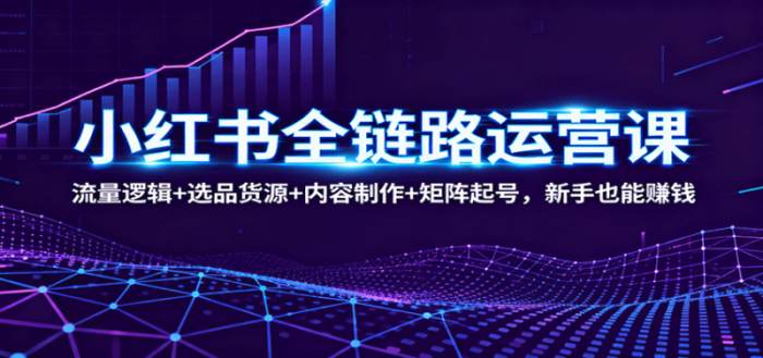 小红书全链路运营课:流量逻辑+选品货源+内容制作+矩阵起号-大牛创业笔记