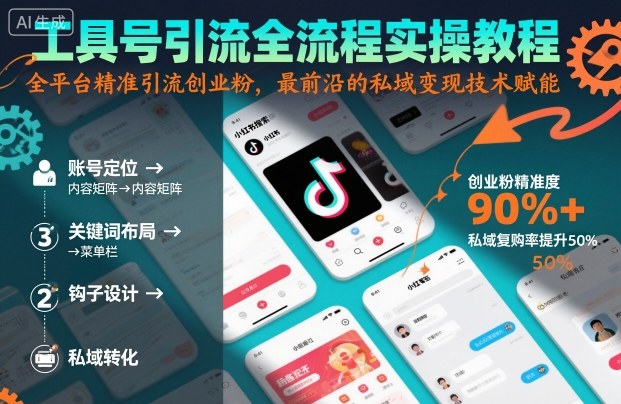 工具号引流全流程保姆级实操教程，全平台精准引流创业粉，最前沿的私域变现技术赋能 -1