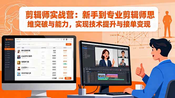剪辑师实战营:新手到专业剪辑师思维突破与能力,实现技术提升与接单变现 -1 剪辑师实战营:新手到专业剪辑师思维突破与能力,实现技术提升与接单变现 -1