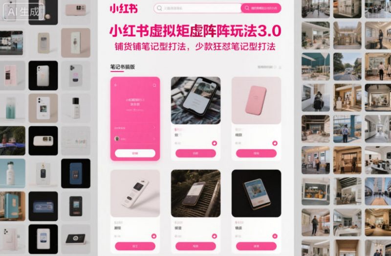 小红书虚拟矩阵玩法3.0，铺货铺笔记型打法，少款狂怼笔记型打法 -1