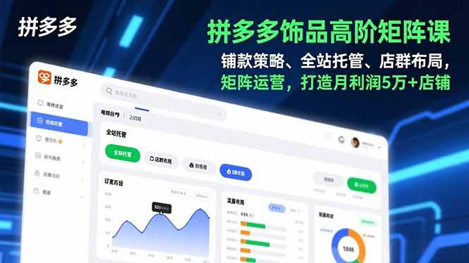 拼多多饰品高阶矩阵课，铺款策略、全站托管、店群布局，矩阵运营，打造月利润5万+店铺 -1