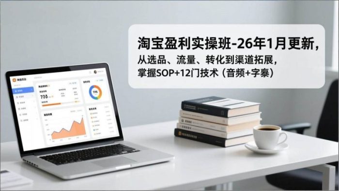 淘宝盈利实操班-26年1月更新，从选品、流量、转化到渠道拓展，掌握SOP+12门技术（音频+字幕）-大牛创业笔记