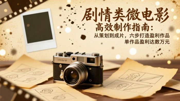 剧情类微电影高效制作指南：从策划到成片，六步打造盈利作品，单作品盈利达数万元-大牛创业笔记