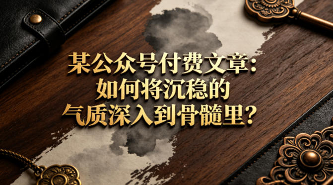 某公众号付费文章：如何将沉稳的气质深入到骨髓里-大牛创业笔记